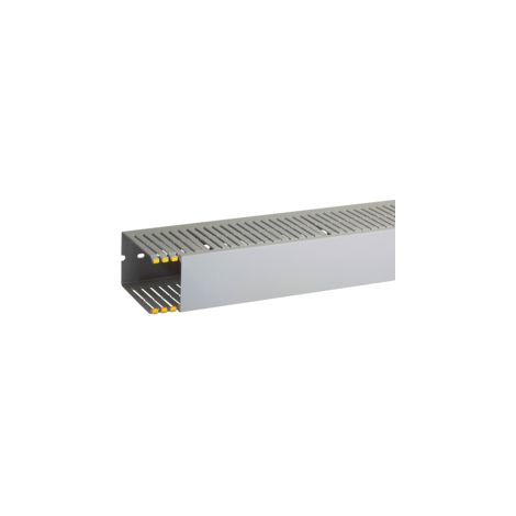 T1-EN 60x100 G Canaletta con coestruso morbido modulo 10 feritoia 4, Grigio