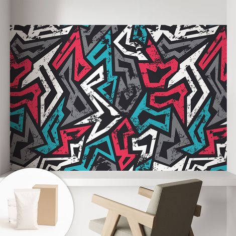 Papier peint intissé décoratif avec motifs pour salon et chambre a motif - Colle incluse gratuite Mosaïque abstraite 104x70 cm (1/5)