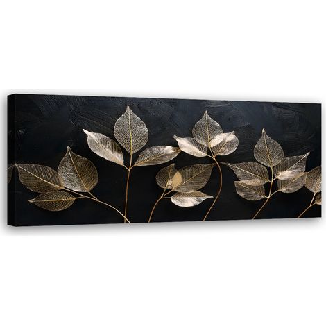 Tableau déco Minimalisme Feuilles Plantes Glamour Abstrait 90x30 (1/5)