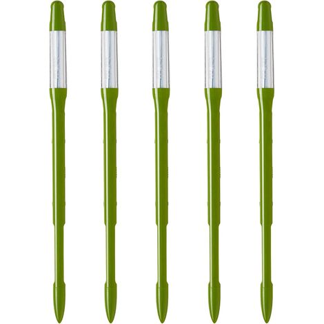CSPARKV (18 × 1 × 1 cm) Bewässerungsanzeiger für Pflanzen (5er-Pack, mittel, grün) – für alle Pflanzen, funktioniert in allen Böden  Minimalistisches Design, einfach zu bedienen, batterielos  100 % Ma