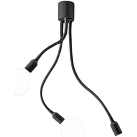 Plafonnier En Caoutchouc Série 6678 Noir, Diamètre 39 Cm, Hauteur 81 Cm, Culot 3Xe27 Max 60W, Design Moderne Et Élégant - Marque Perenz Illumina (1/3)