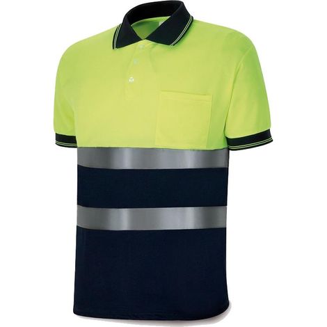 Polo de manga corta alta visibilidad azul Amariazul T-M