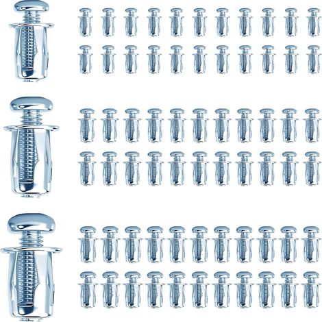 50 piezas de tuercas de cabeza hueca, anclajes metálicos para cavidades M4+M5+M6, tuercas de expansión tipo pétalo, anclajes metálicos para paredes huecas, tacos metálicos, tacos para paredes huecas (1/5)