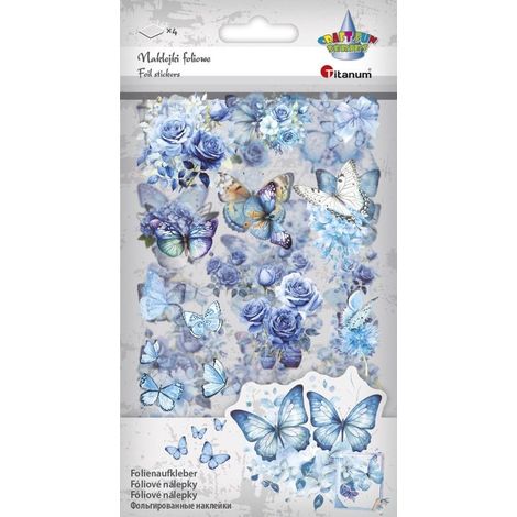 Folienaufkleber, 4 Tafeln, Schmetterlinge, Blumen