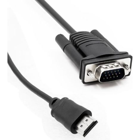Cable Hdmi Vers Vga - 150 Cm - Resolution 1920x1080p - Pour Ordinateur Portable Et Hdtv - 1 Unite (1/4)