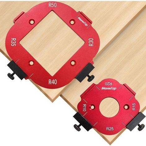 2-teiliges Aluminium-Frässchablonen-Set R10-R50, 8-in-1-Frässchablone für Holzbearbeitung, Zusatzwerkzeug für Bogenfräsen, ideale Frässchablone für Holzbearbeiter und Heimwerkerprojekte (1/5)