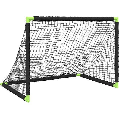 But de football pour enfants pliable noir 90x64x64 cm