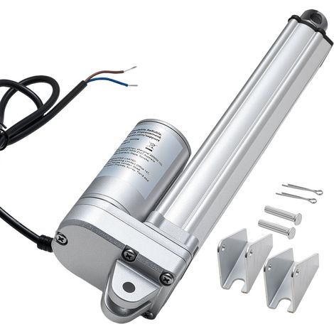 Actionneur Linéaire 12 V, Actionneur à Mouvement Linéaire Course 203,2 mm, Étanchéité IP65, 3000 N, 5 mm/s, avec Support de Montage, pour Ouvre-portes, Trackers Solaires, Machines Industrielles (1/5)
