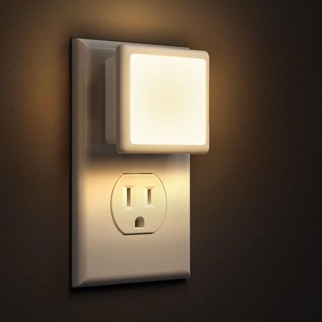 Veilleuse murale - interrupteur automatique, idéale pour les chambres, salles de bain, couloirs, etc. - 1 pièce, lumière blanc chaud (1/5)