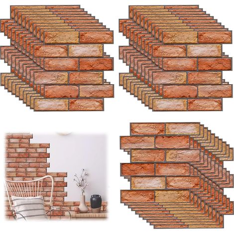 30 pièce Papier Peint 3d Brique Adhesif Mural, 30 X 30 cm Pierre Autocollant Mural, Dalle PVC Adhesive Murale, Panneaux Muraux 3d, Panneau Revetement Mural Decoratif (1/5)