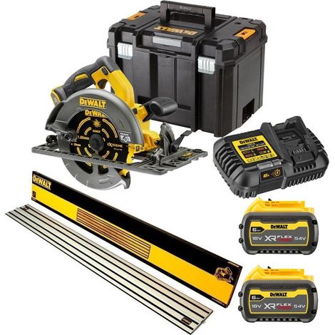 Dewalt DCS579T2 54v XR Flexvolt Circular Saw 190mm + 1.5M Guide Rail + 2 x 6ah (1/3)