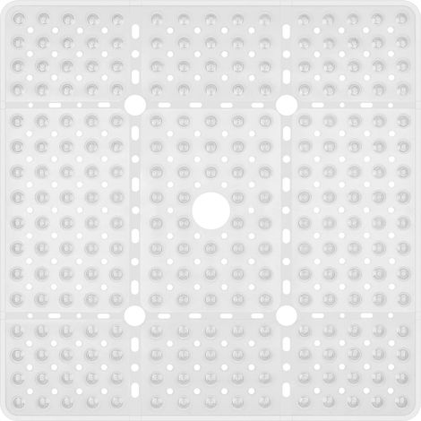 Tapis de Douche XL antidérapant – Tapis de Bain pour Cabine de Douche ou Grand Tapis de Baignoire avec 240 ventouses puissantes et Trous de Drainage, Noir (1/5)