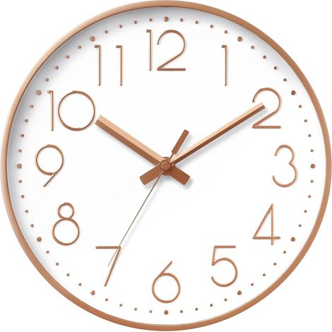 Horloge murale 8 pouces, Silencieuse – Moderne 3D – Alimentée par piles (non incluses) – Idéale pour cuisine, bureau à domicile, salle de bain, chambre