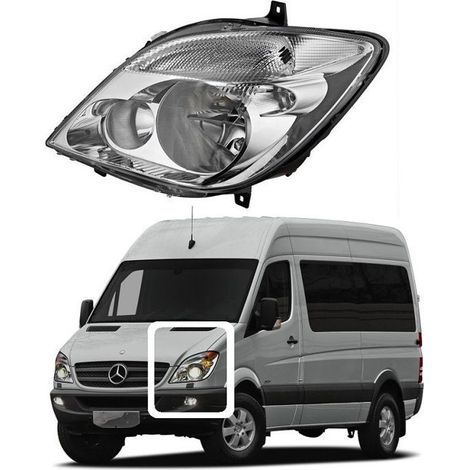 Phare gauche réglage électrique Mercedes Sprinter minibus, carrosserie, quai, fourgon 2007-2014