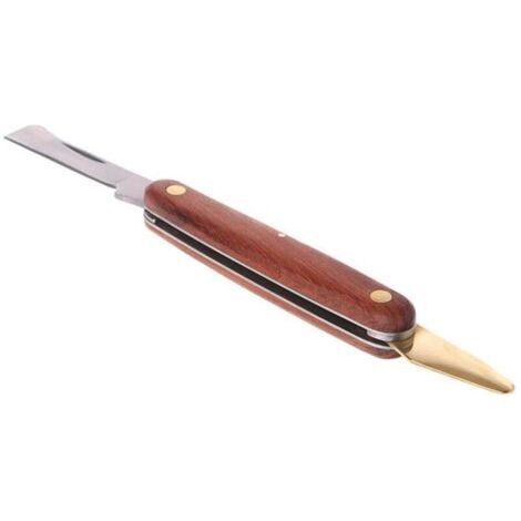Ulisem Grafting Scissors, Stainless Steel Folding Grafting Scissors, Seedling Pruning Tool, Rosewood Handle, Double Opening Grafting Knife, Cutting Scissors (1/4)