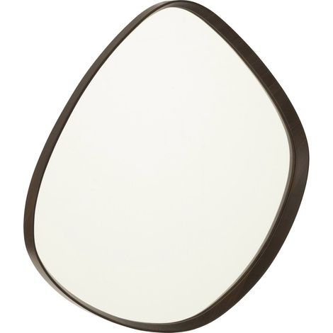 Miroir mural abstrait bois marron foncé style contemporain - Marron foncé bois naturel (1/4)