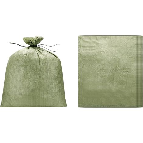 Lot de 5 sacs de sable robustes (118,1 x 145 cm, gris) (5 pièces), sacs de sable vides en polypropylène tissé, sacs de sable pour inondation, construction, sacs de terre