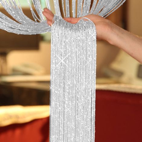 Curtain Beads - 200 cm x 100 cm Tassel String Fringe Panel - Room Divider for Door or Window - 1 Piece (1/5)