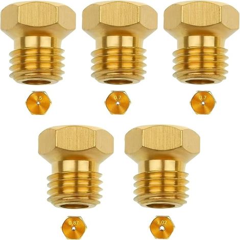 Butane Gas Sprinkler, Butane Gas Injector Kit, Nozzles for Propane Gas Stove, 0.5/0.7/0.7/0.87/1.02, Compatible LPG and City Gas, Replacement for Burner (1/5)
