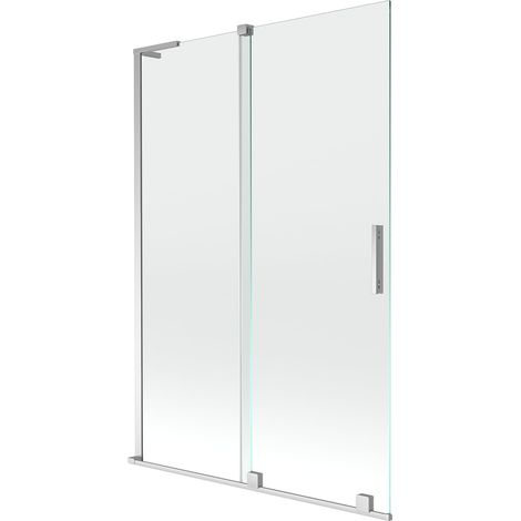 Mexen Velar L mampara de ducha de 2 paneles deslizantes 120 x 150 cm, transparente, cromo - 896-120-003-01-01 (1/5)