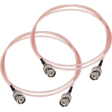 2 PCS Câble Coaxial RG316 BNC Mâle vers BNC Mâle 1M – 50 Ohms Basse Perte Blindé Flexible pour Caméra Surveillance, Vidéosurveillance, Oscilloscope, Analyseur RF (1/5)