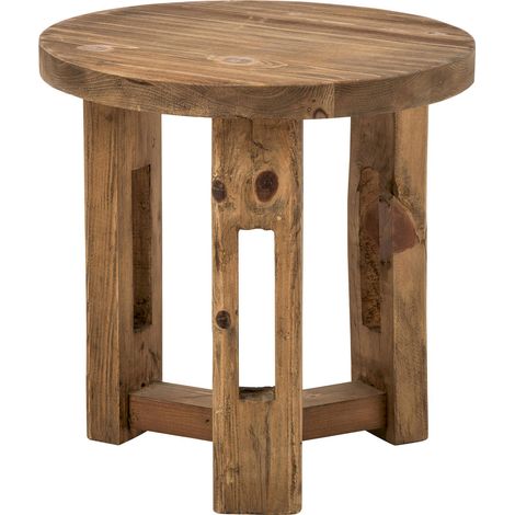 Table d'appoint ronde en bois recyclé marron - marron (1/5)