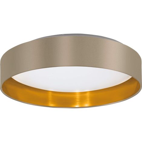 LED Plafonnier Maserlo, lampe textile 1 flamme, matériaux : acier (1/5)