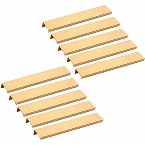 10pcs Poignée invisible Meuble -or Poignée d’Armoire de Cuisine Meuble Tiroir 160MM