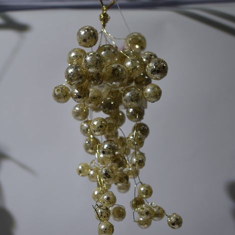 Grappolo d'uva con perle oro per addobbi decorazioni natalizi albero di Natale (1/2)
