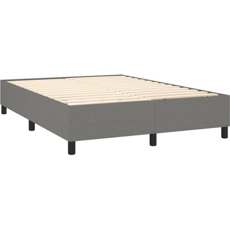 Somier de láminas sobre patas estructura de cama 140x200 cm tela gris oscuro TDL0207134