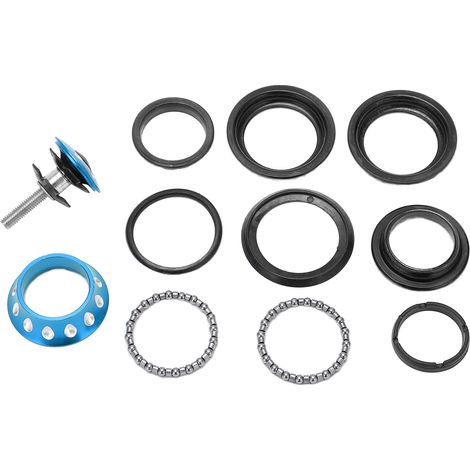 Tropfenförmiger, farbiger Metalllager-Steuersatz mit konischer Lagerschale für Dead Fly Bicycles Mountainbikes, blau (1/5)