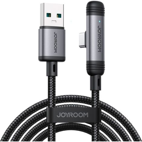 Câble coudé USB-A/USB-C 3A de 1,2 m - Noir