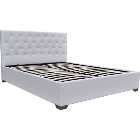 Letto matrimoniale con contenitore  "TINO" - 140 × 190 cm - Bianco (1/5)