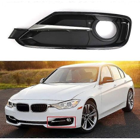 Grille de protection de feu antibrouillard avant gauche et droit avec baguette chromée, compatible avec BMW Série 3 F30 F31 (2011-2017), références : 51117300737 et 51117300738 (1/5)
