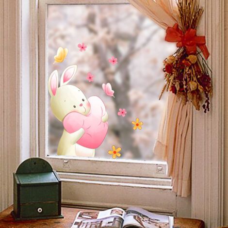 BUNTHAUS Stickers pour Fenêtre 1 Superbes Stickers Electrostatiques Décoratifs au Motif Amour lapin d’éviter Que Les Oiseaux Ne Se Cognent dans Vos Fenêtres (1/5)
