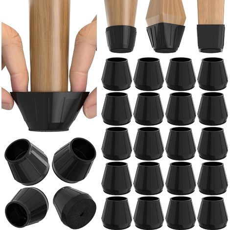 Paquete de 24 protectores de silicona para patas de silla para suelos de madera. Protectores de goma gruesa antideslizantes para proteger suelos de baldosas de arañazos y reducir el ruido. Tamaño pequ (1/5)
