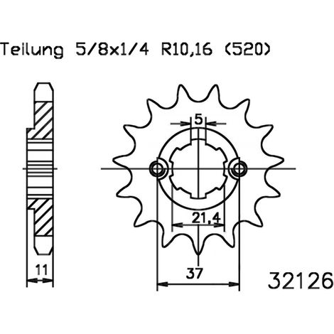 Pi帽贸n delantero de acero Esjot 50-32126-17, 520/17t para Aeon / E-Ton / Goes / SYM