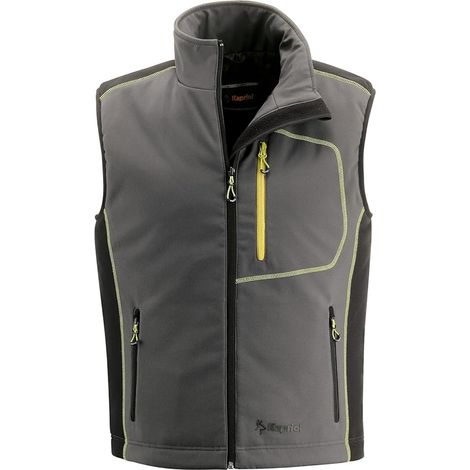 GILET DA LAVORO IMBOTTITO DYNAMIC GRIGIO/NERO TG. M/L/XL/XXL TASCHE ZIP KAPRIOL, "XL" (1/5)