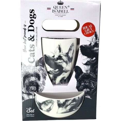 Ein tolles Set aus Tasse und Schüssel mit dem Bild eines Deutschen Schäferhundes als Geschenk (1/5)