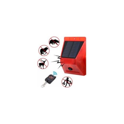 Alarme sirène solaire fort son 129dB stroboscope avec télécommande Capteur de mouvement de contrôle pour Home Farm Villa en plein air, Système d'alarme et accessoires