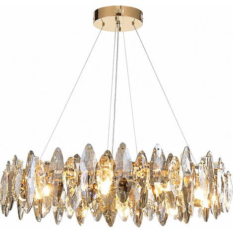 Plafonnier LED 25W en métal transparent 81 cm – LUSSOCRAFT, éclairage lumière homogène pour salon, entrée et chambre
