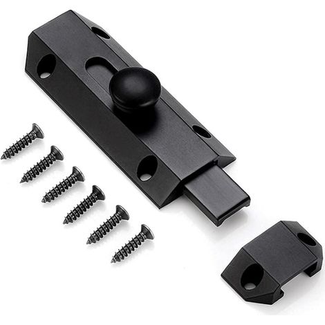 Chiusura di sicurezza con chiavistello in ottone spesso, chiusura per cancello ultra resistente, nero
