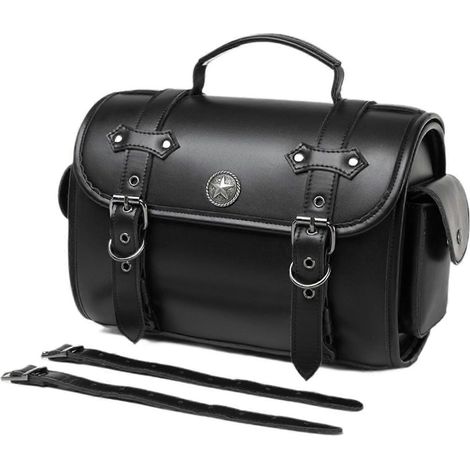 Sacoche de selle de moto en cuir PU, polyvalente, universelle et légère (1/5)