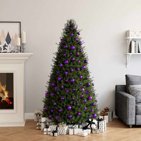 330086 vidaXL 100 Piece Christmas Ball Set Purple (1/5)