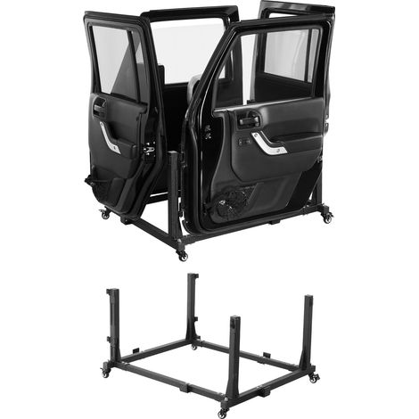 Mophorn Jeep-Tür-Aufbewahrungswagen, 4-türiges mobiles Rack mit langlebiger Gummipolsterung, robuster Türhalter, kompatibel mit Jeep Wrangler JK JL/Gladiator JT 2007-2023