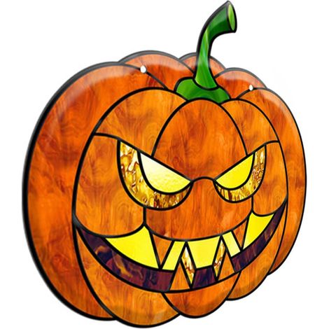 CCYKXAHalloween Pumpkin Door Sign in Orange Acrylic with Iron Chain, Lightweight and Portable, for Indoor and Photography Use, Halloween Door Decoration (1/5)