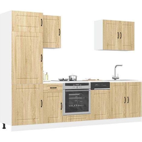 Ensemble d'armoires de cuisine 7 pcs Kalmar bois d'ingénierie (1/5)