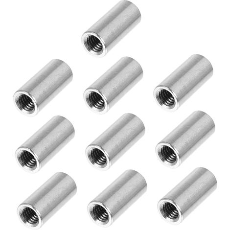 VILLCASE Lot de 10 écrous raccordement ronds en acier inoxydable (1/5)