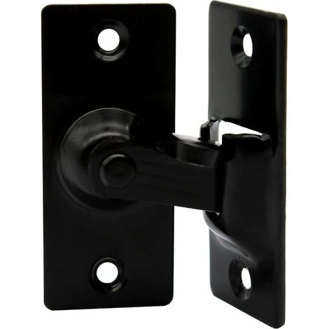 Cerradura de puerta de acero inoxidable en ángulo recto de 90 grados, utilizada para cercas de madera, puertas y ventanas, puertas corredizas (negra) (1/4)