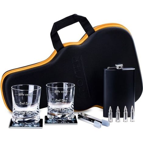 Chi se ne frega, set da barista con chitarra e whisky, regalo elegante (1/5)